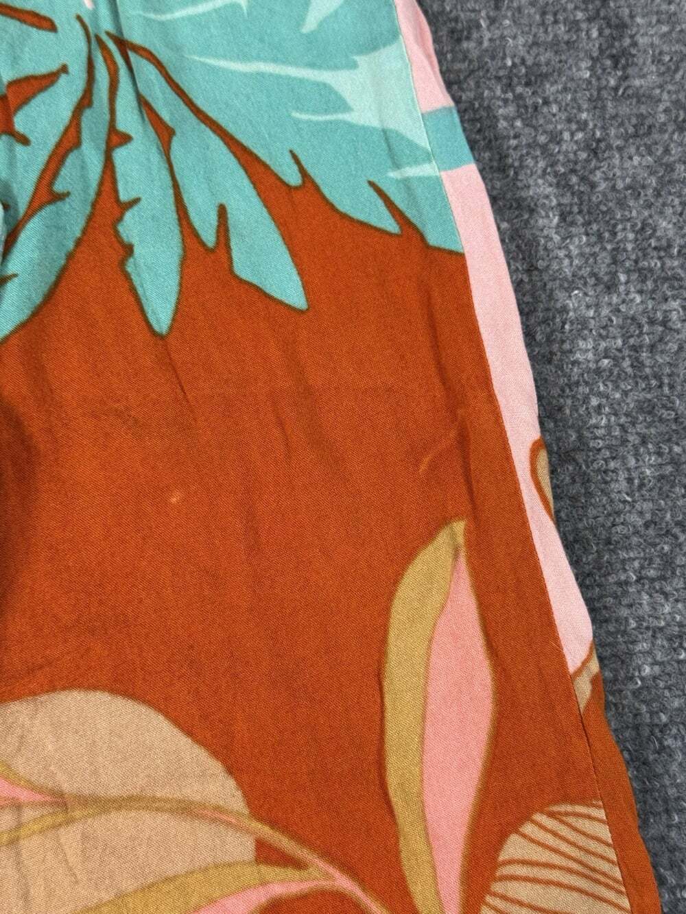 Free Destinations Floral Rayon Wide Leg Pants Elastic Waist Drawstring - Picture 6 of 9